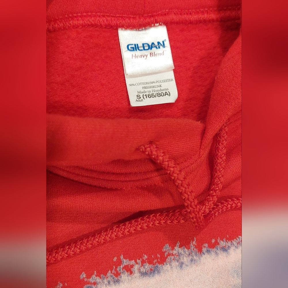 Gildan Red and White Sweater Vibrant Design - Picture 6 of 8